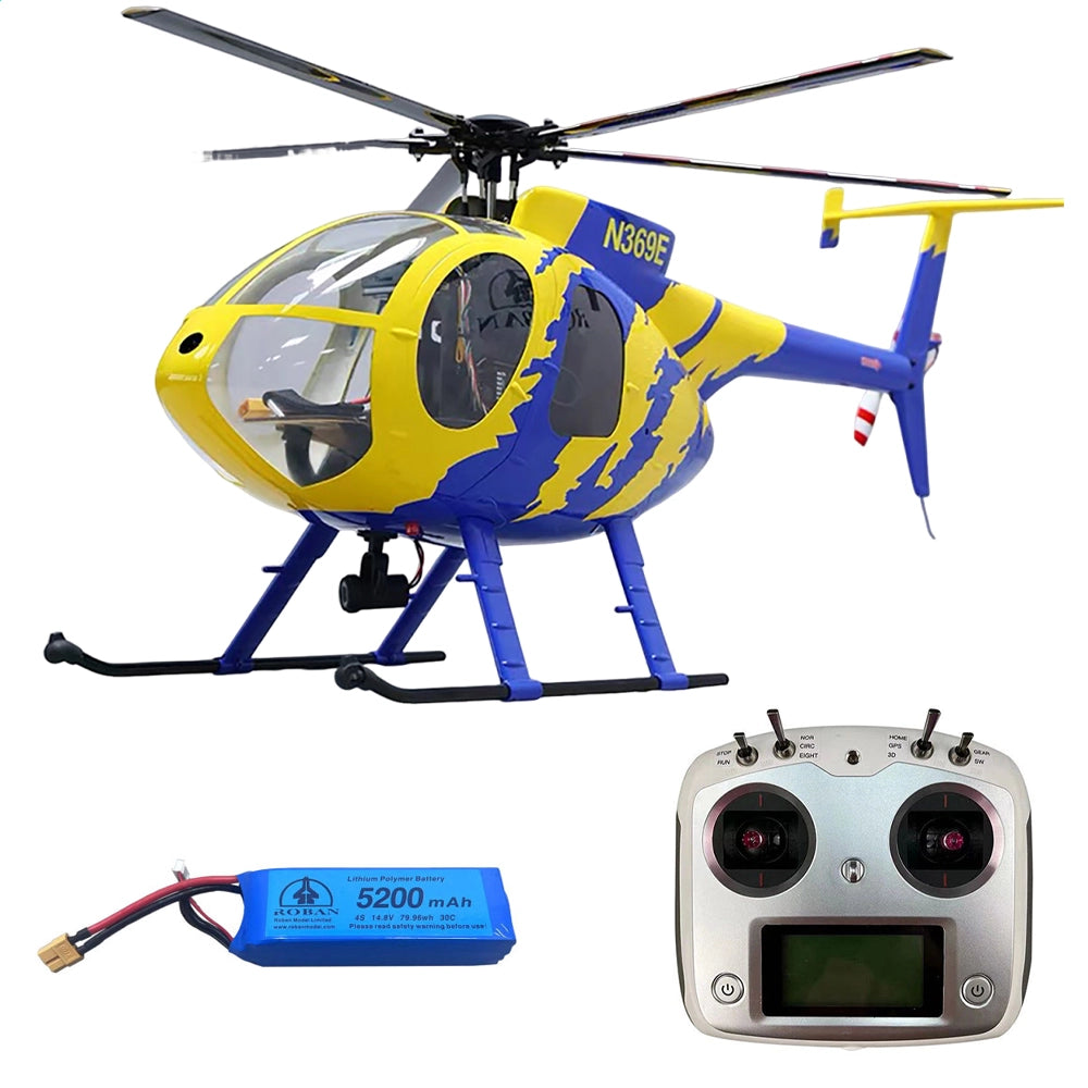 ROBAN 470 Class MD-500E Bird Helicopter GPS X2 Flight Control System LED Lighting System PNP/RTF Version RC Helicopter