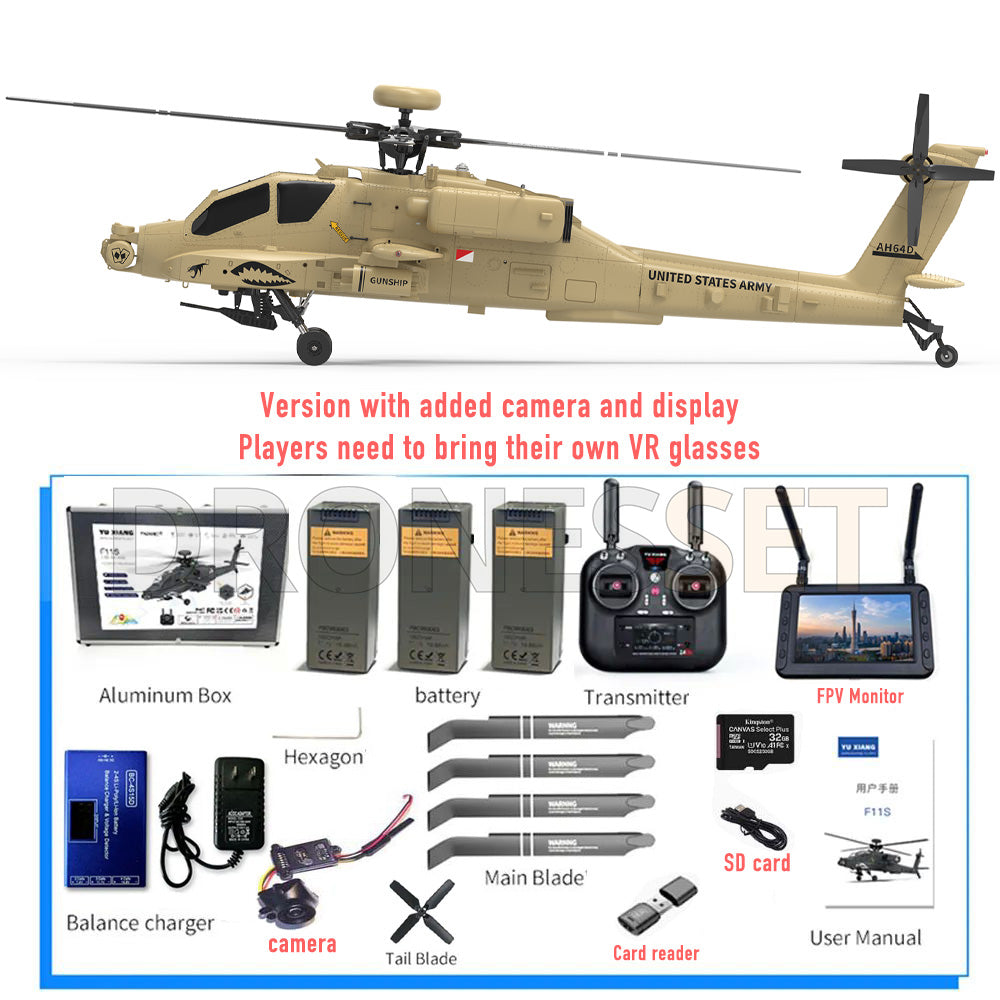 YUXIANG F11H Apache Helicopter GPS Altitude Hold Optical Flow Positioning Radar Brushless 3D Stunt Intelligent RC Helicopter