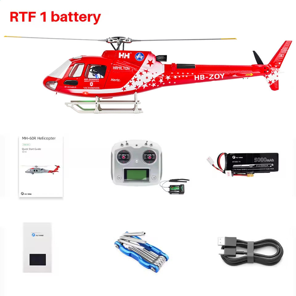 FLYWING AS350 470 Class RC Helicopter ACE Flight Control 6CH GPS Helicopter LED Light RTF Helicopter