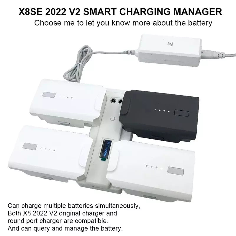 FIMI X8SE 2022 V2 Drone Battery Charging Hub Charger Smart Charging Manager Multi-Function Battery Maintenance Accessories
