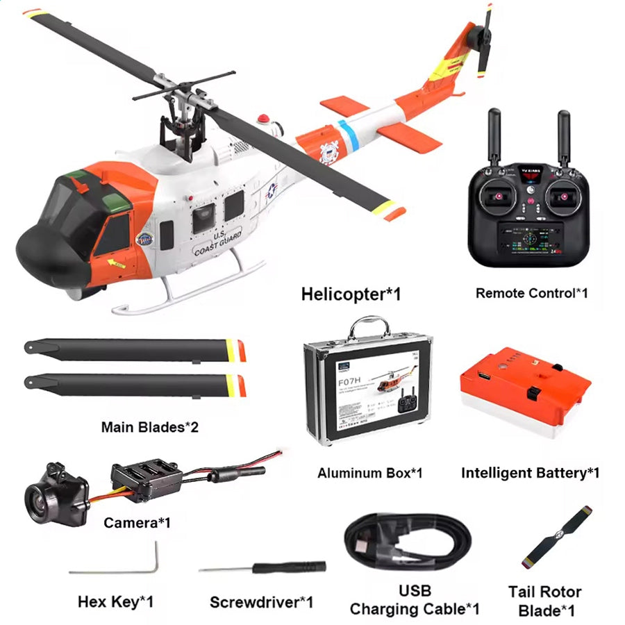 YUXIANG F07S Huey UH-1D RC Helicopter Coast Guard Scale GPS Intelligent Control System