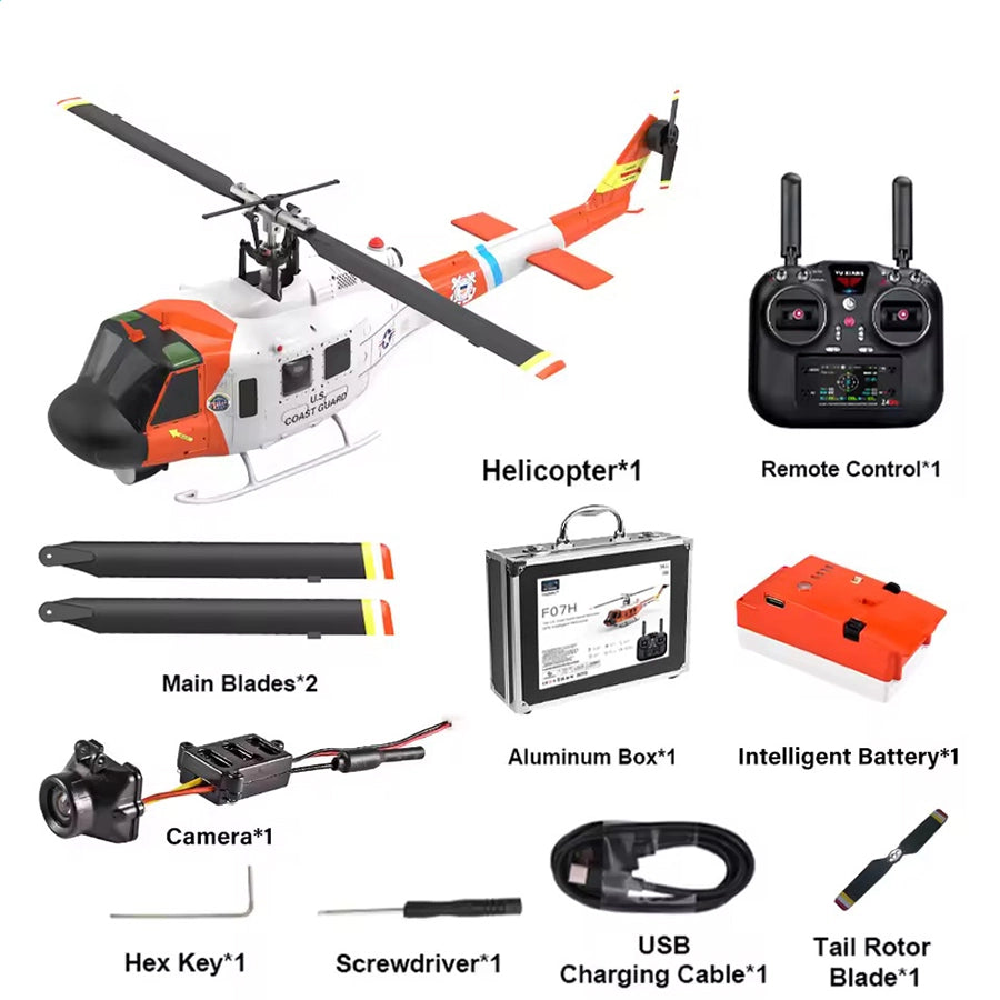 YUXIANG F07H Huey UH-1D NAVY Rescue Scale RC Helicopter GPS Optical Flow Positioning Intelligent Altitude Hold Helicopter