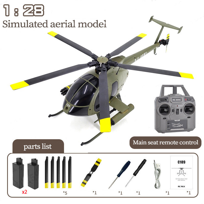 RC ERA C189 Bird 1:28 RC Helicopter TUSK MD500 Dual Brushless Simulation 6-Axis Gyro Barometric Altitude Hold Helicopter Toys