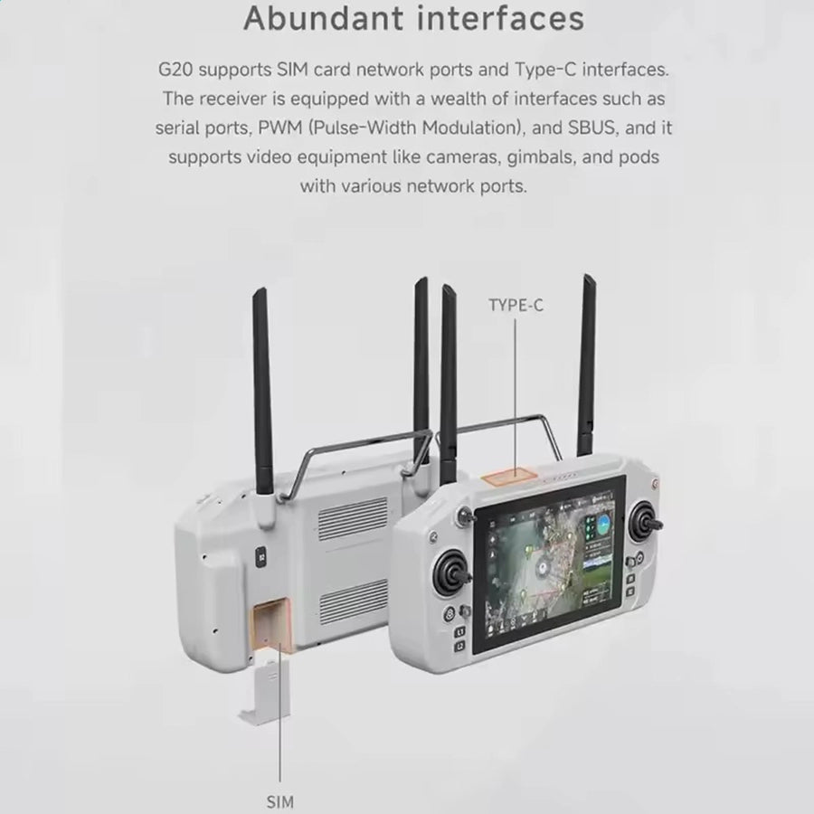 Skydroid G20 Smart Remote Controller Android 13 Ground Station with 30KM Dual-Band 2.4G/5.8G Video Transmission and 7-Inch Display