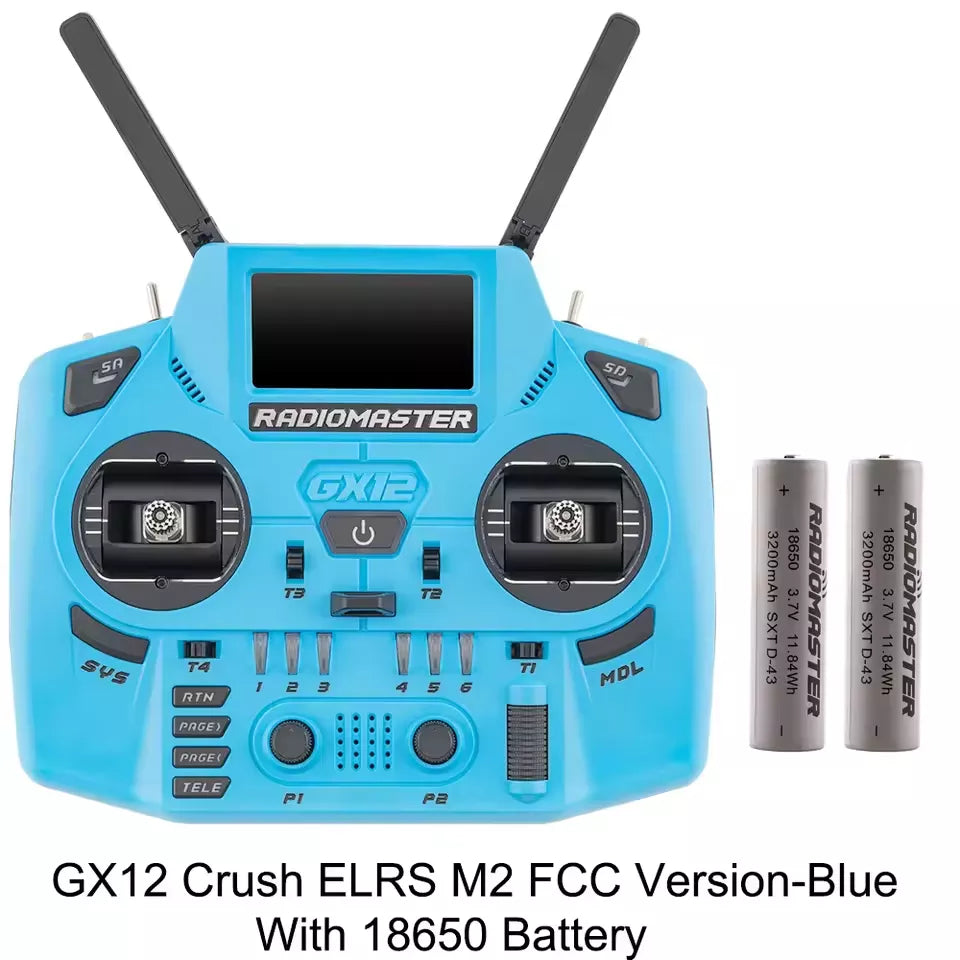 Radiomaster GX12 Crush 1000HZ 3D Digital CNC Hall Gimbal Dual Band Antenna Gemini XROSSBAND EXpressLRS Dopamine Radio Controller