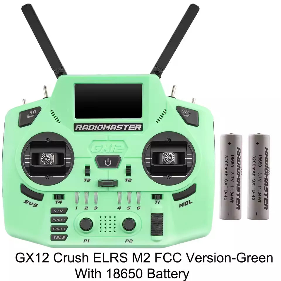Radiomaster GX12 Crush 1000HZ 3D Digital CNC Hall Gimbal Dual Band Antenna Gemini XROSSBAND EXpressLRS Dopamine Radio Controller