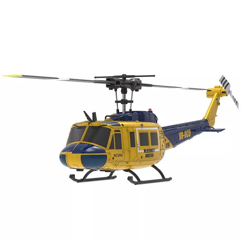 RCERA C032 UH-1 RC Helicopter 1/48 6CH 6-axis Gyro Barometer Altitude Determination Optical Flow Positioning TOF Laser Radar Aerobatic Helicopter