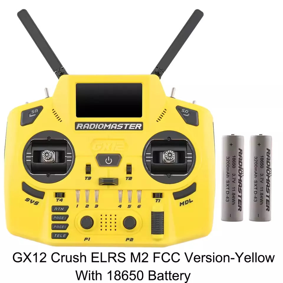 Radiomaster GX12 Crush 1000HZ 3D Digital CNC Hall Gimbal Dual Band Antenna Gemini XROSSBAND EXpressLRS Dopamine Radio Controller