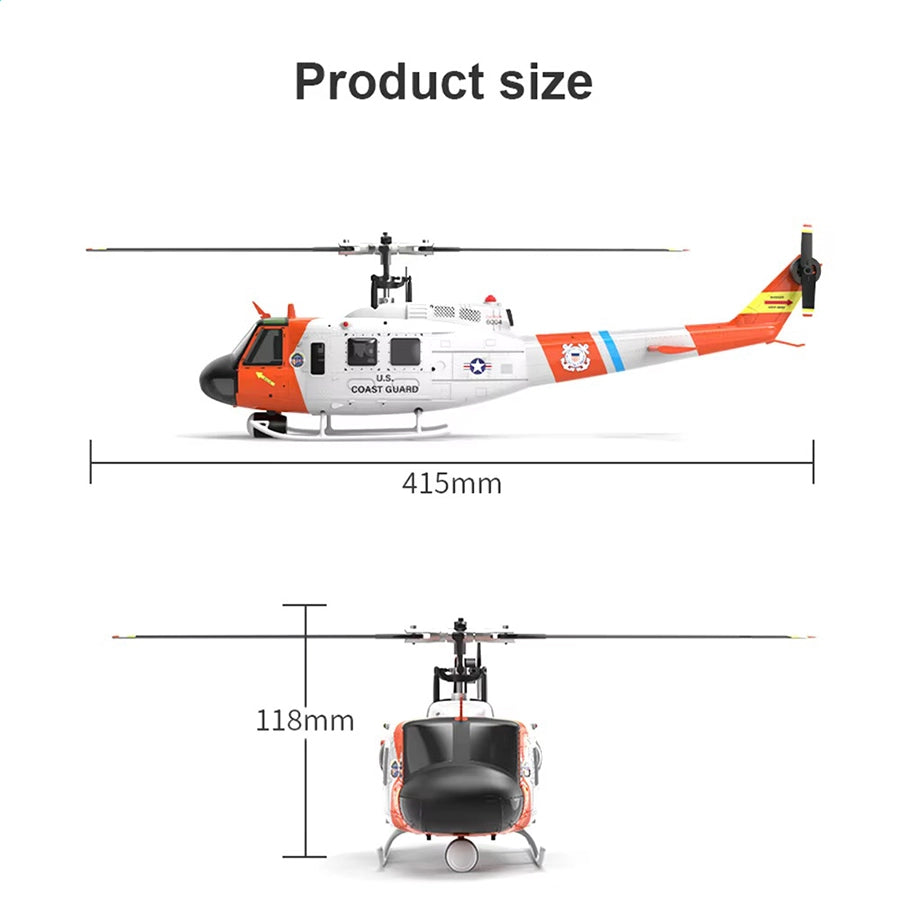 YUXIANG F07H Huey UH-1D NAVY Rescue Scale RC Helicopter GPS Optical Flow Positioning Intelligent Altitude Hold Helicopter