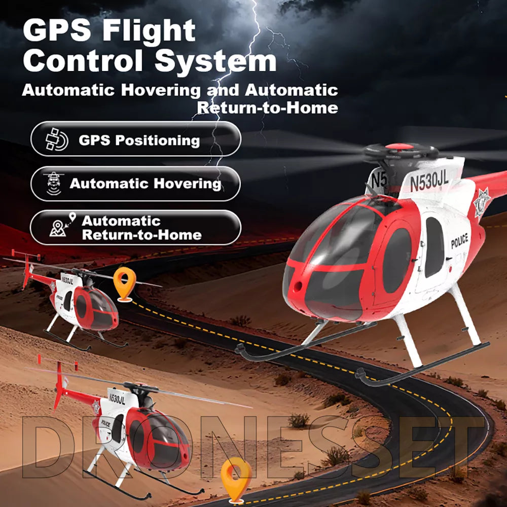 YUXIANG F119S MD-500 Bird Helicopter GPS Altitude Hold Optical Flow Positioning Radar Brushless 3D Stunt RC Helicopter