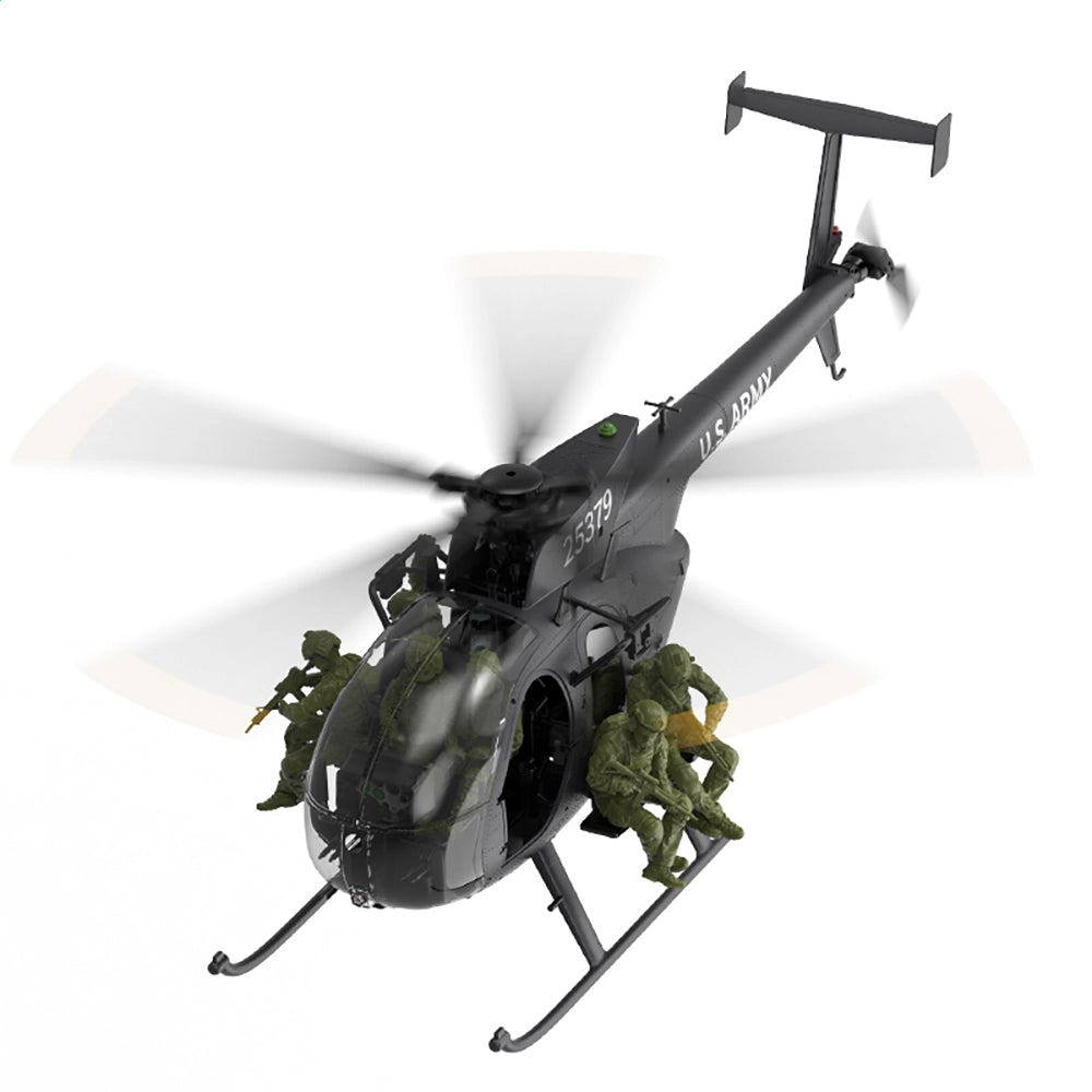 YUXIANG F118S MH-6 Little Bird 250-Class 1/16 Scale FPV 5-Blade Flybarless GPS RTF RC Military Helicopter