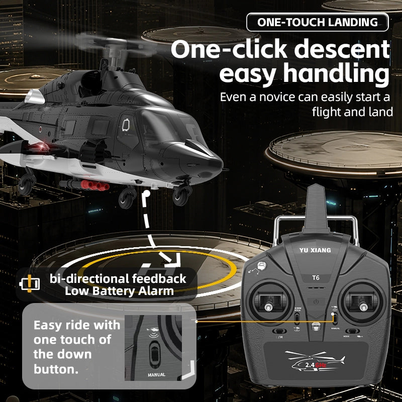YUXIANG F02 Airwolf RC Helicopter Auto Stabilized 6CH 6-Axis Gyro Stabilization Optical Flow Positioning Helicopter