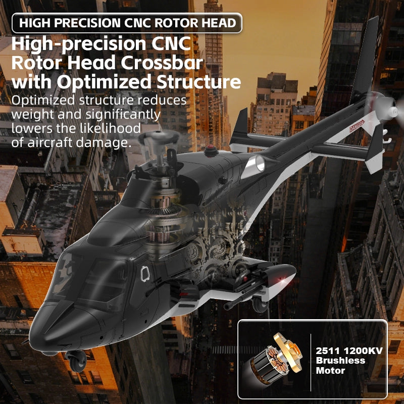 YUXIANG F02 Airwolf RC Helicopter Auto Stabilized 6CH 6-Axis Gyro Stabilization Optical Flow Positioning Helicopter