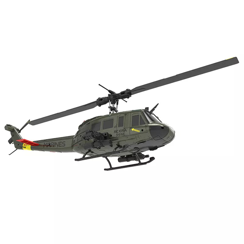 RCERA C032 UH-1 RC Helicopter 1/48 6CH 6-axis Gyro Barometer Altitude Determination Optical Flow Positioning TOF Laser Radar Aerobatic Helicopter