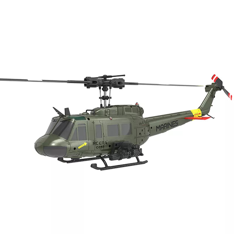 RCERA C032 UH-1 RC Helicopter 1/48 6CH 6-axis Gyro Barometer Altitude Determination Optical Flow Positioning TOF Laser Radar Aerobatic Helicopter