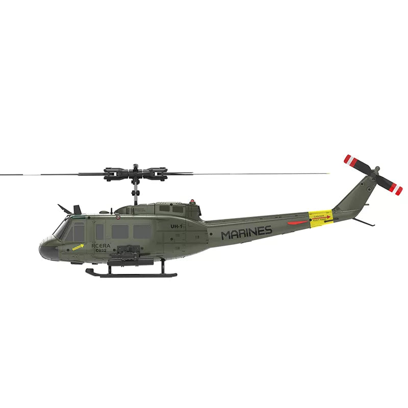 RCERA C032 UH-1 RC Helicopter 1/48 6CH 6-axis Gyro Barometer Altitude Determination Optical Flow Positioning TOF Laser Radar Aerobatic Helicopter
