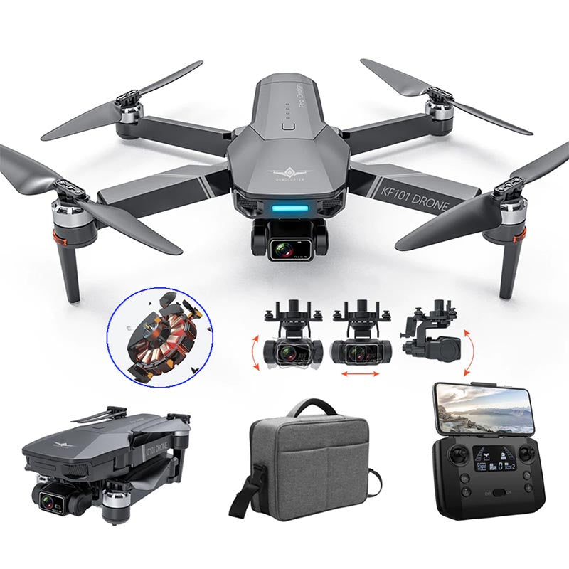 X-Verse KF101MAX Drone avec Caméra 4K Professionnel Adulte EIS, 3km RC, 3  Axes Gimbal + Répétiteur, 5G WiFi FPV Drone Quadricoptère RC avec Moteur