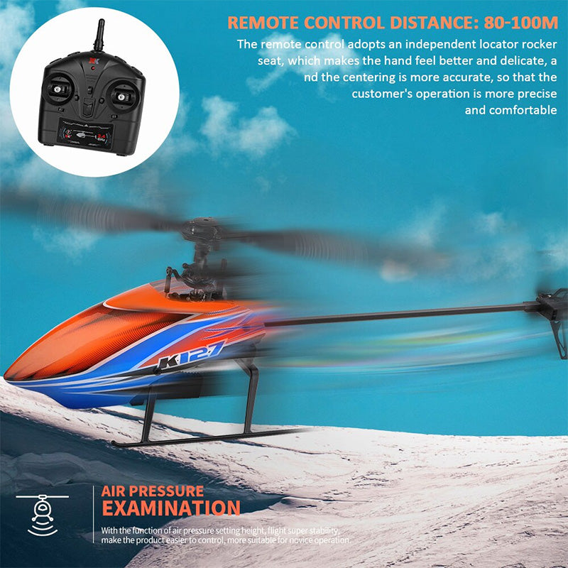 RC Helicopters WLtoys K127 2.4Ghz 4CH 6-Aixs Gyroscope Single Blade Propellor Helicotper For Kids Gift RC Toys