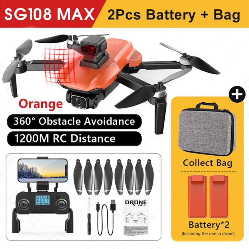 4K Drone ZLL SG108 MAX 360° Obstacle Avoidance GPS 5G WIFI Brushless Foldable Quadcopter
