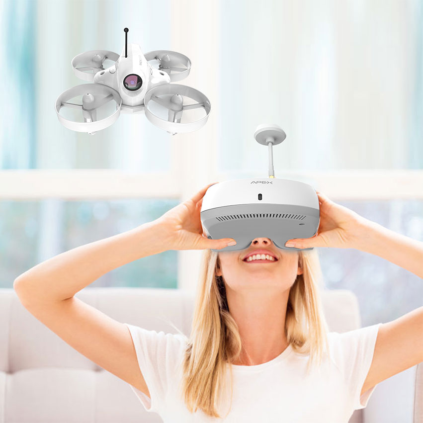APEX PRO FPV Drone Head Tracking Mode Mini FPV Racing Drone Set 5.8G Real-Time Image Transmission Super-Wide Camera FPV Goggles