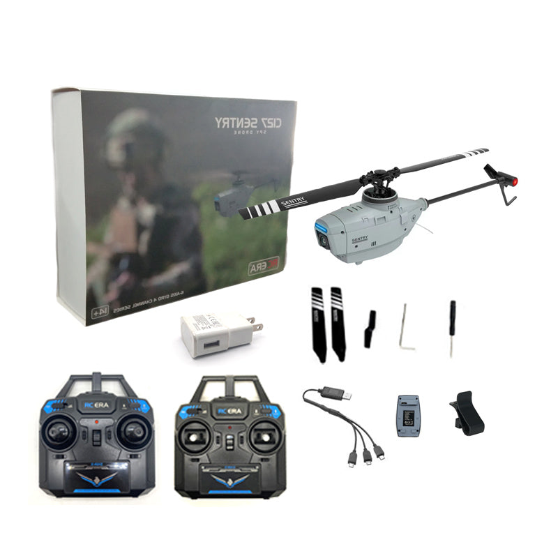 RC Helicopter ERA C127 2.4G 4CH 6-Axis Gyro Altitude Hold Optical Flow Localization Flybarless RTF Sentry Helicopter 720P Drone