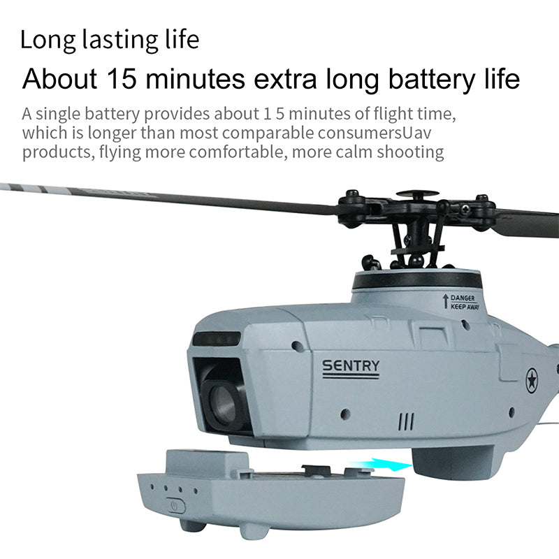 RC Helicopter ERA C127 2.4G 4CH 6-Axis Gyro Altitude Hold Optical Flow Localization Flybarless RTF Sentry Helicopter 720P Drone