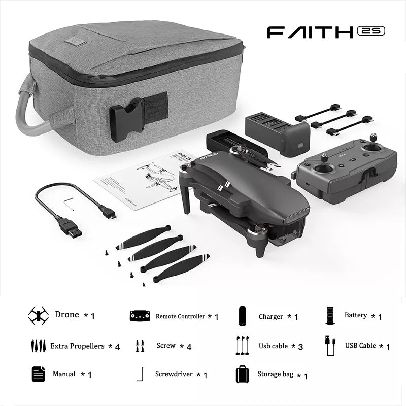 4K Drone Faith 2S 3-Axis Gimbal Upgrade Version GPS Professional aerial photography 7KM FPV Quadcopter