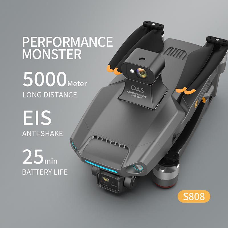 New RC Drone S808 3-axis Gimbal HD Camera 8K GPS 5G Wifi FPV 5KM Aerial Photography Brushless Obstacle Avoidance Quadcopter