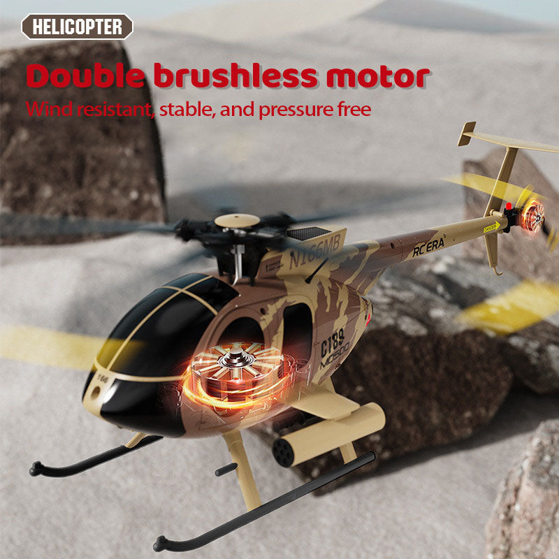 RC ERA C189 Bird 1:28 RC Helicopter TUSK MD500 Dual Brushless Simulation 6-Axis Gyro Barometric Altitude Hold Helicopter Toys