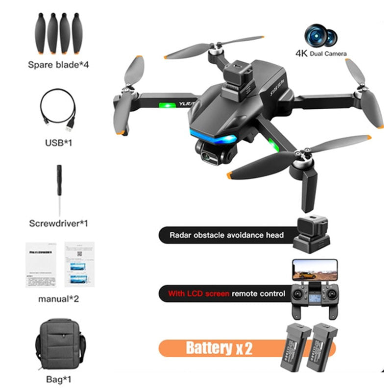 RC Drone S135 Pro 3-Axis Gimbal 360° Obstacle Avoidance Brushless Foldable GPS 5G WiFi 4K HD ESC Dual Camera Quadcopter