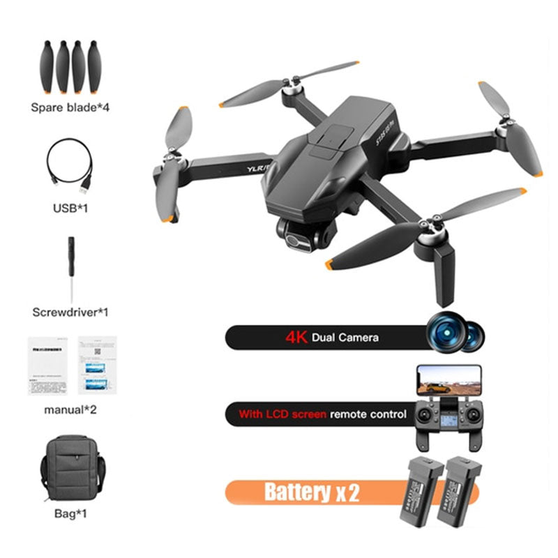 RC Drone S135 Pro 3-Axis Gimbal 360° Obstacle Avoidance Brushless Foldable GPS 5G WiFi 4K HD ESC Dual Camera Quadcopter