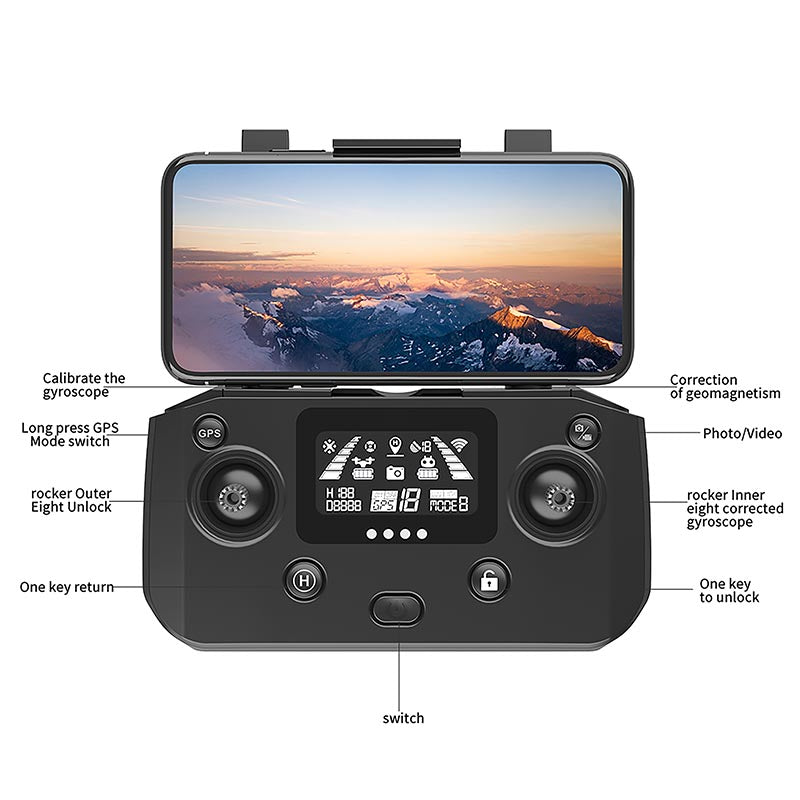 New RC Drone S808 3-axis Gimbal HD Camera 8K GPS 5G Wifi FPV 5KM Aerial Photography Brushless Obstacle Avoidance Quadcopter