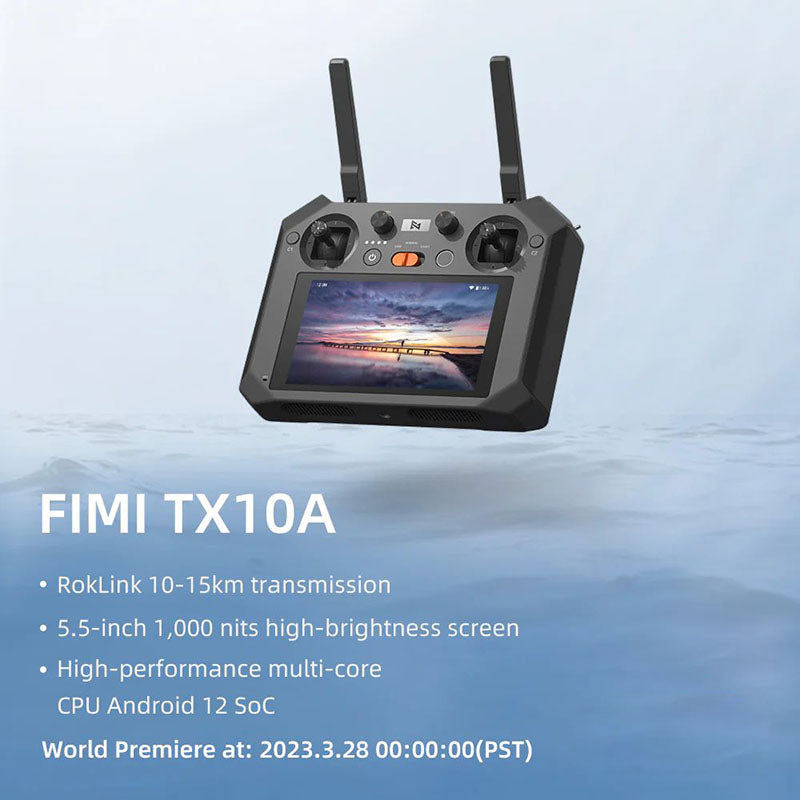 FIMI TX10A Built-in Screen 5.5 Inch 1080P Screen Remote Controller Transmitter RokLink 10-15km Transmission Spare Parts for FIMI X8 Pro / X8 SE 2022 / X8 SE 2022 V2 RC Quadcopter