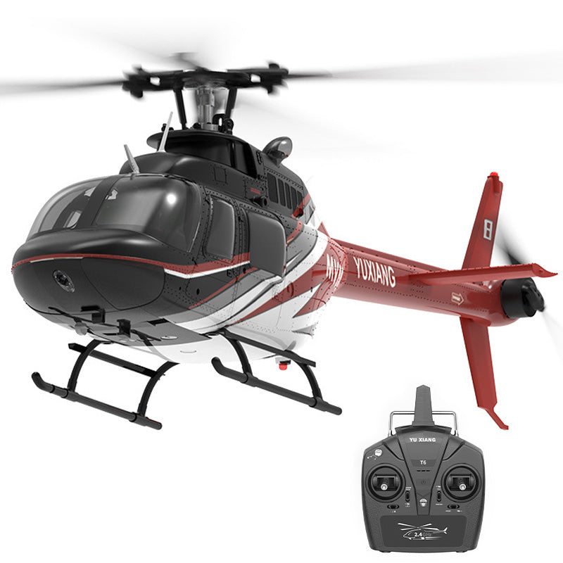 YXZNRC F08 Bell 206 RC Helicopter 1/27 Scale Brushless Direct-Drive 6G Flybarless Model 2.4G 6CHwith Optical Flow Positioning