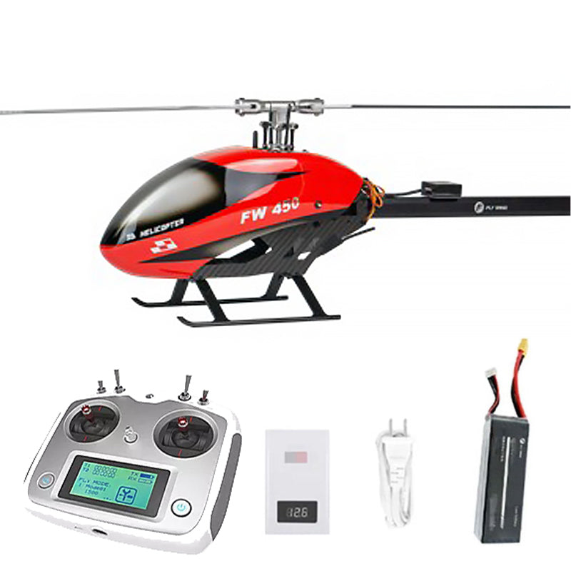 FLYWING FW450L V2.5 6CH FBL 3D Flying GPS Altitude Hold One-key Return Large RC Helicopter RTF With H1 Flight Control System