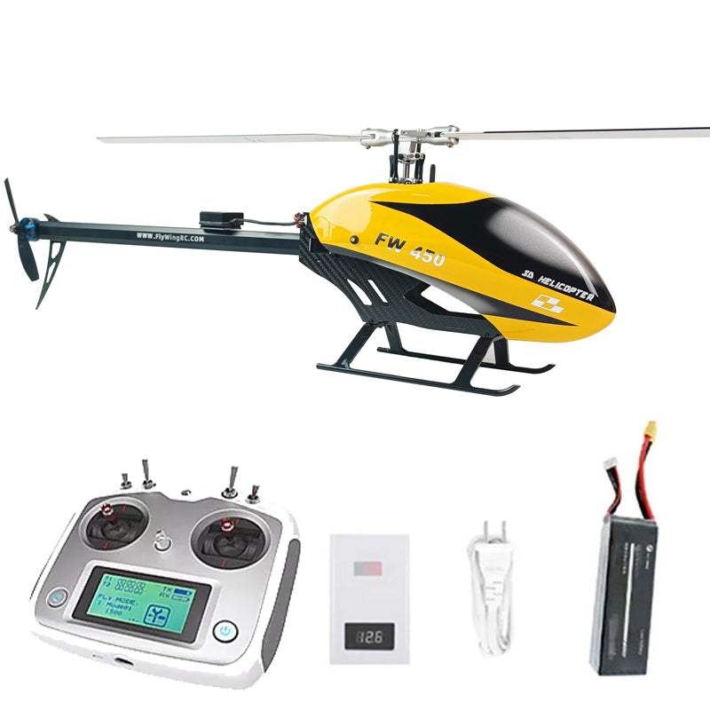 FLYWING FW450L V2.5 6CH FBL 3D Flying GPS Altitude Hold One-key Return Large RC Helicopter RTF With H1 Flight Control System