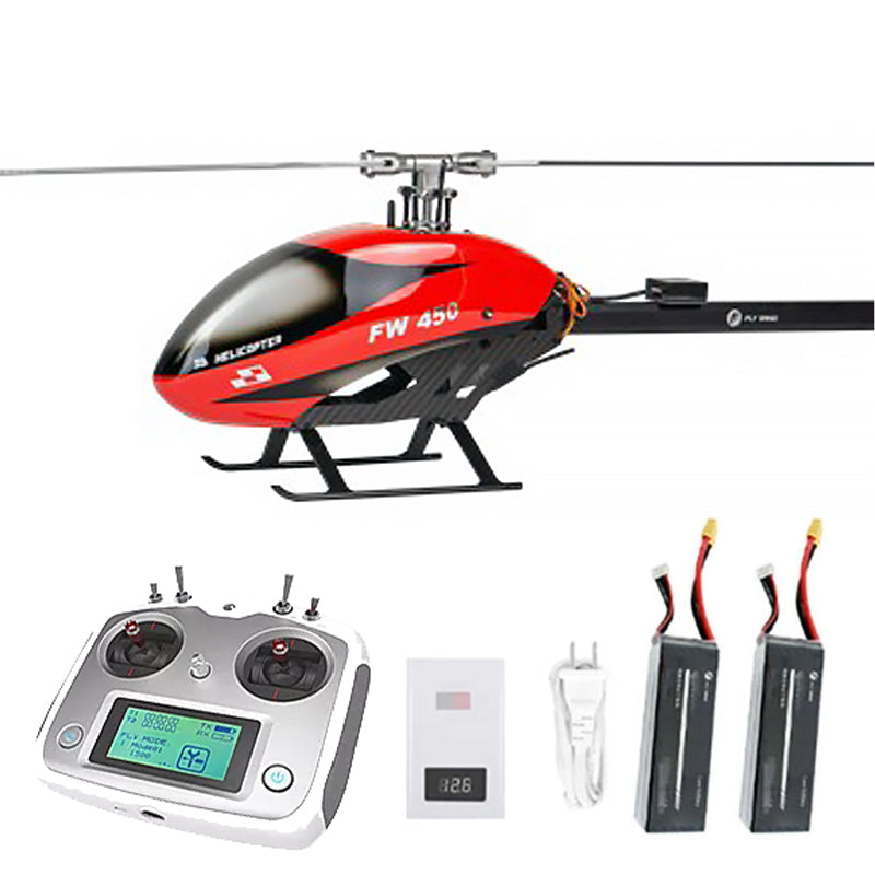 FLYWING FW450L V2.5 6CH FBL 3D Flying GPS Altitude Hold One-key Return Large RC Helicopter RTF With H1 Flight Control System