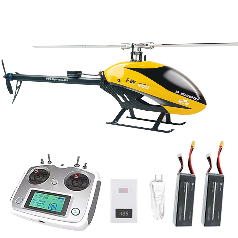 FLYWING FW450L V2.5 6CH FBL 3D Flying GPS Altitude Hold One-key Return Large RC Helicopter RTF With H1 Flight Control System