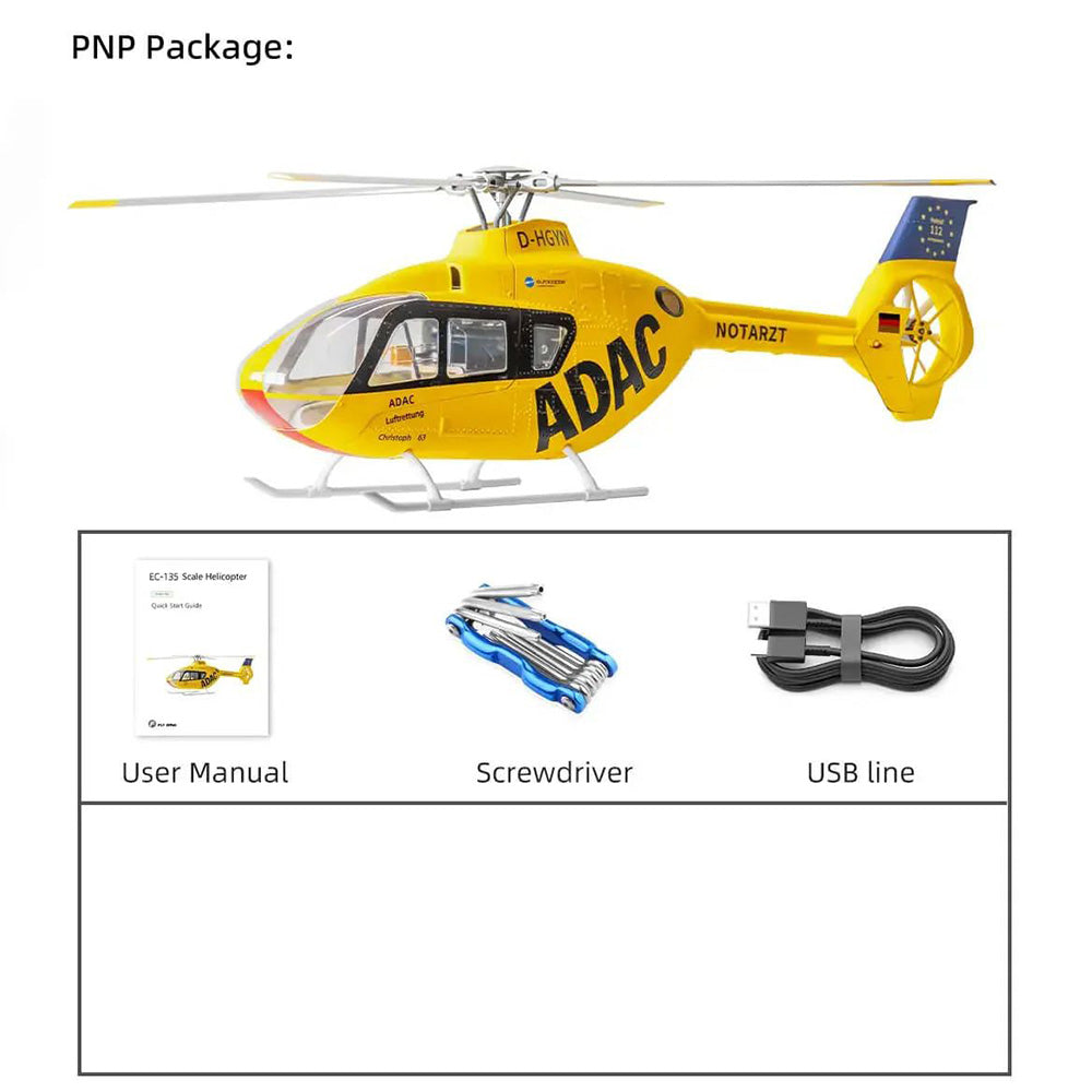 FLYWING EC135 RC Helicopter 470 Scale 6CH RTF with GPS H1 Flight Controller 4 Blade Rotor PNP/RTF Version Helicopter