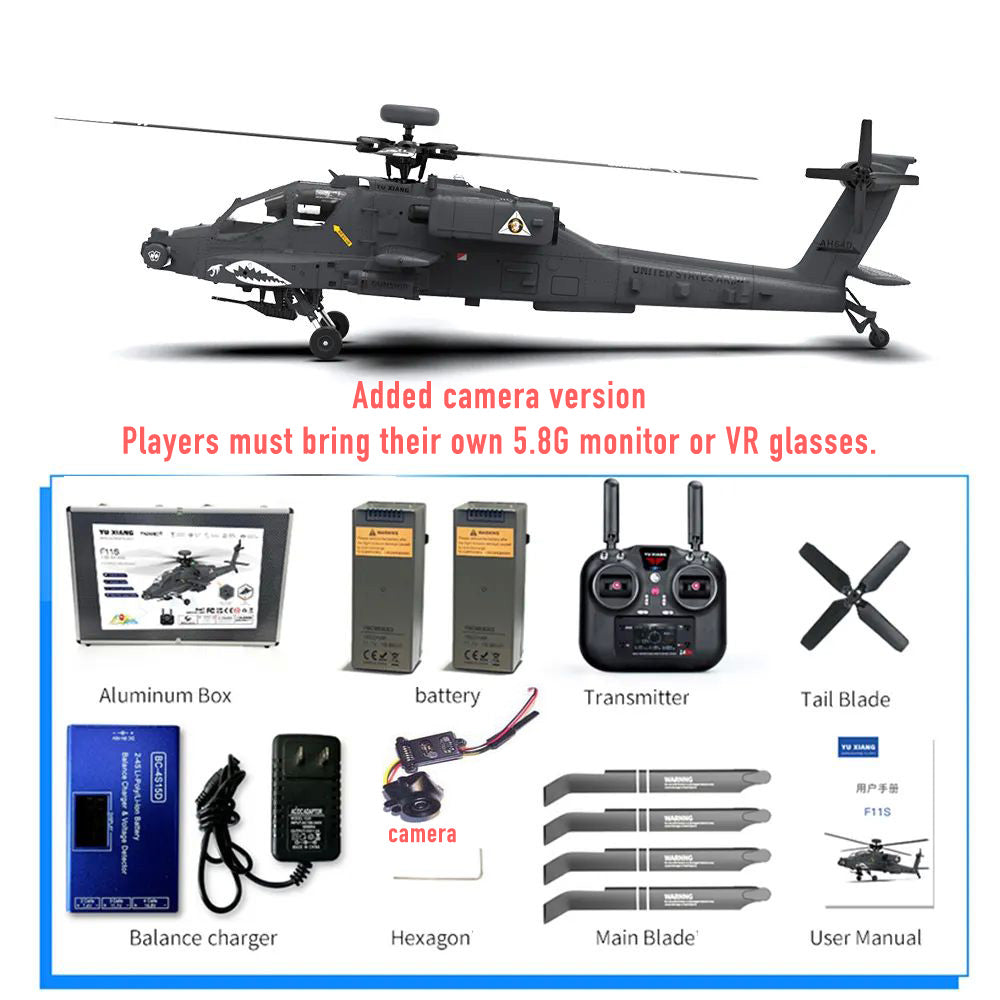 YUXIANG F11S Apache Helicopter GPS Altitude Hold Optical Flow Positioning Radar Brushless 3D Stunt 1:32 Scale Intelligent Version Helicopter