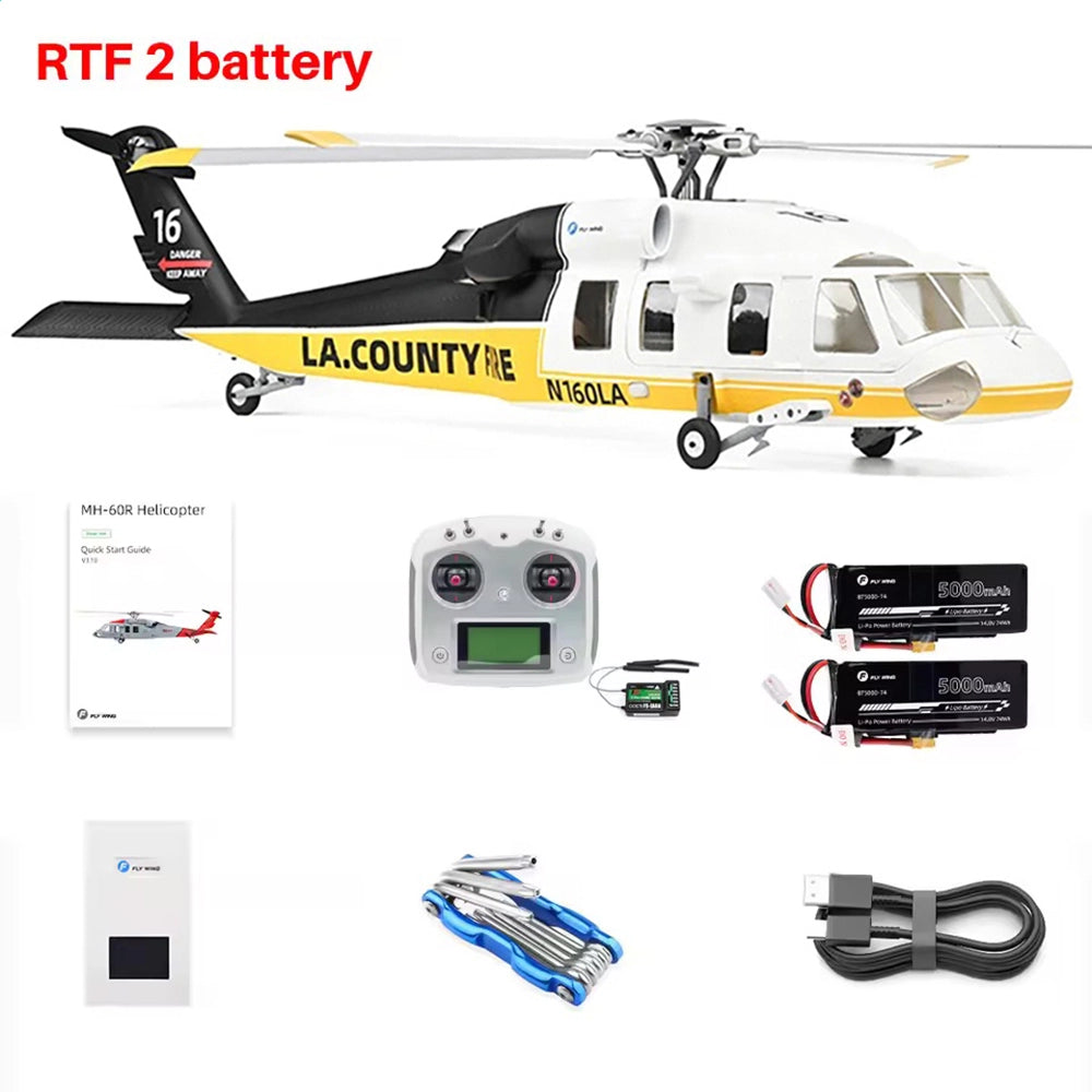 FLYWING UH-60L Firehawk 470L Scale 4-Blade Black Hawk ACE Flight Controller GPS RTF Helicopter