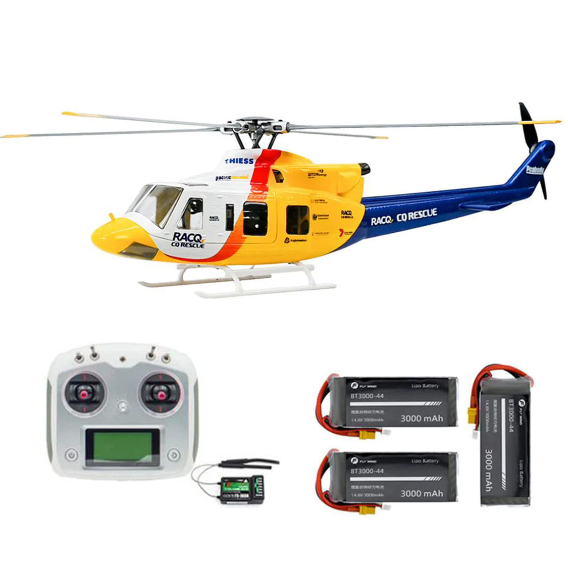 FLYWING Bell 412 V4 470L Military Rescue RC Helicopter Upgraded ACE flight control System RTF Helicopter