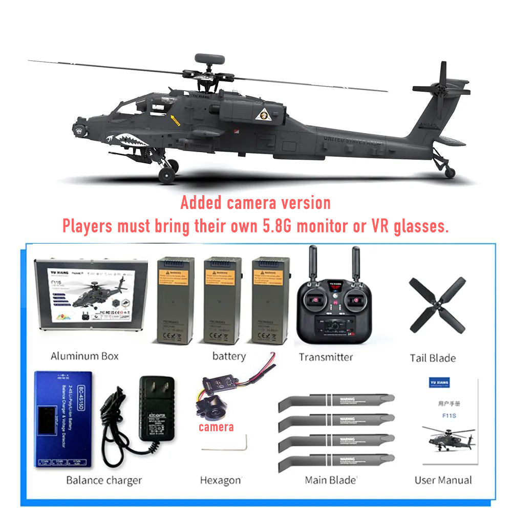 YUXIANG F11S Apache Helicopter GPS Altitude Hold Optical Flow Positioning Radar Brushless 3D Stunt 1:32 Scale Intelligent Version Helicopter