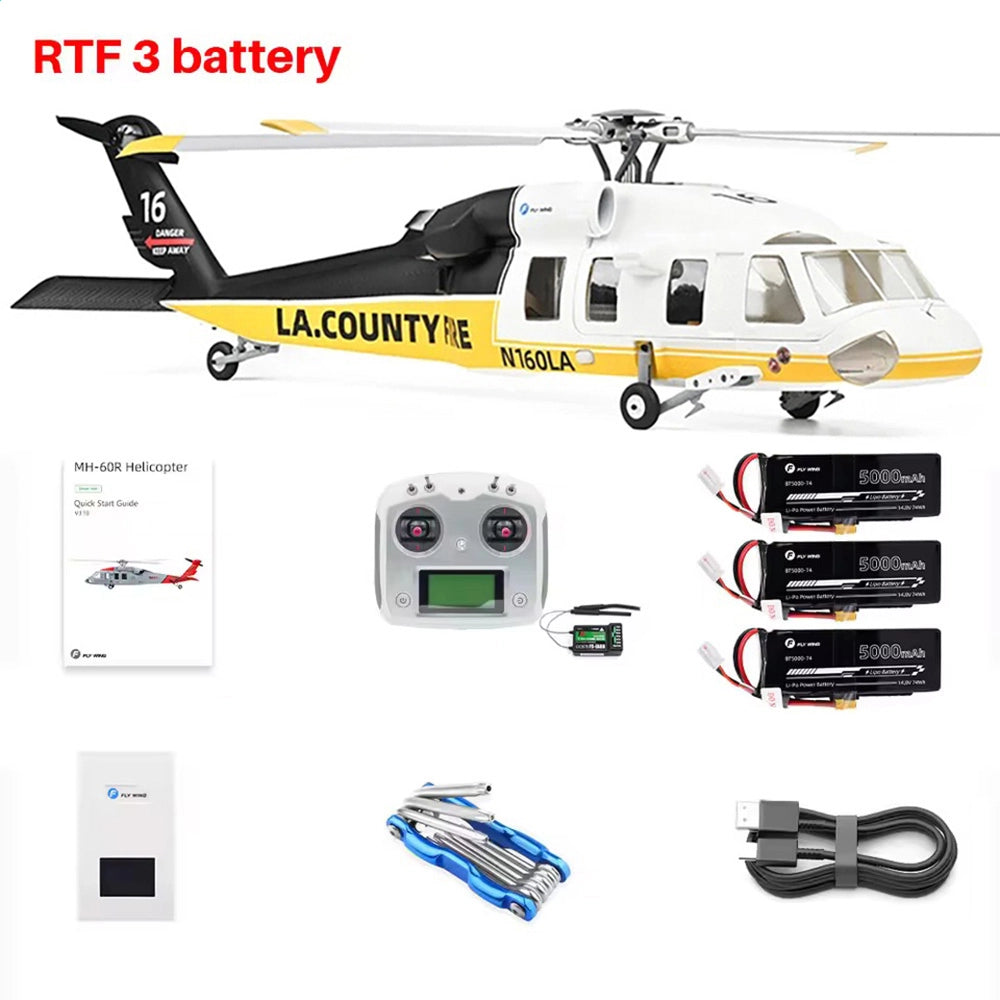 FLYWING UH-60L Firehawk 470L Scale 4-Blade Black Hawk ACE Flight Controller GPS RTF Helicopter