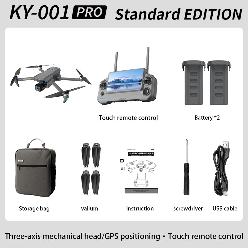 KY001 PRO 8K Drone 3-Axis Gimbal Intelligent Obstacle Avoidance 5G GPS Large size Quadcopter with Screen Remote Control