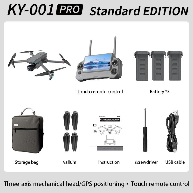 KY001 PRO 8K Drone 3-Axis Gimbal Intelligent Obstacle Avoidance 5G GPS Large size Quadcopter with Screen Remote Control