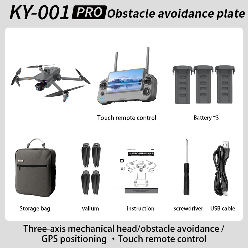 KY001 PRO 8K Drone 3-Axis Gimbal Intelligent Obstacle Avoidance 5G GPS Large size Quadcopter with Screen Remote Control