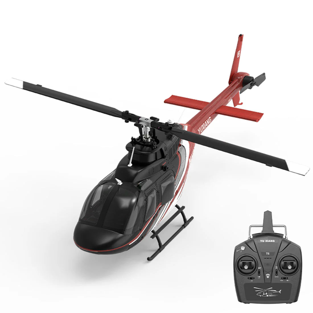 YXZNRC F08 Bell 206 RC Helicopter 1/27 Scale Brushless Direct-Drive 6G Flybarless Model 2.4G 6CHwith Optical Flow Positioning