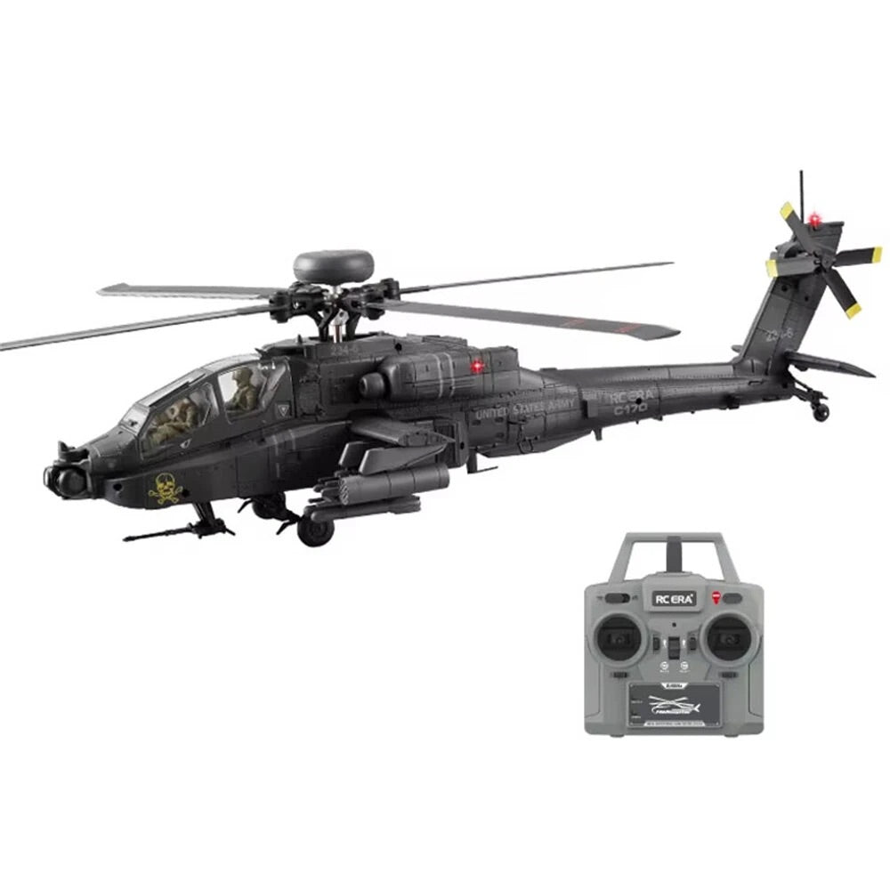RC ERA C170 AH-64D Apache RC Helicopter 6CH 6G 1:48 Scale Altitude Hold Optical Flow Positioning Flybarless Helicopter