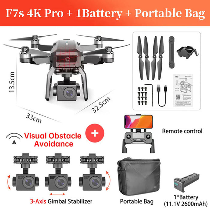 SJRC F7 F7S PRO 4K Drone 3-Axis Brushless Quadcopter | dronesset